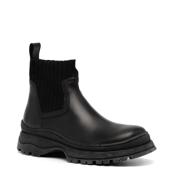 Bow Lug -Sole Leather Sock Boots Size 39.5 - Picture 7 of 9